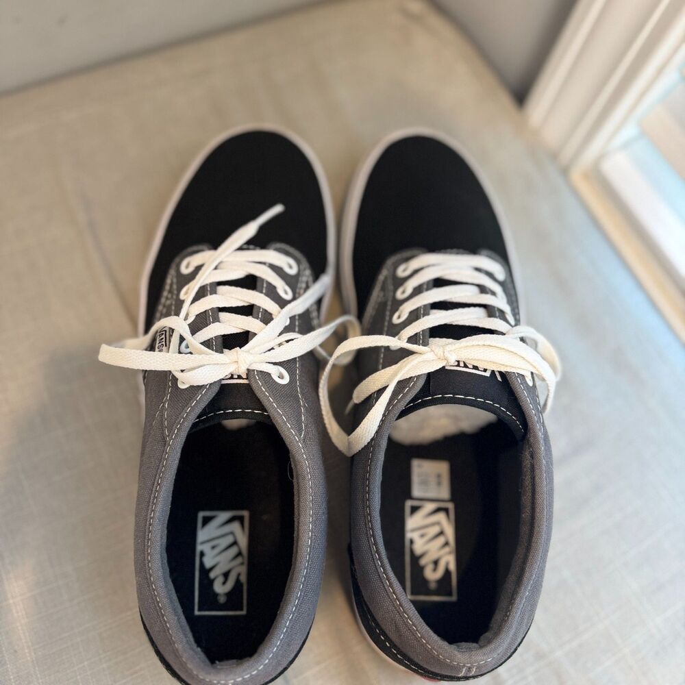 Vans Off The Wall Sneakers Men's 11.5 Black Gray Lace Up Skate Shoes 500714 - Picture 5 of 10